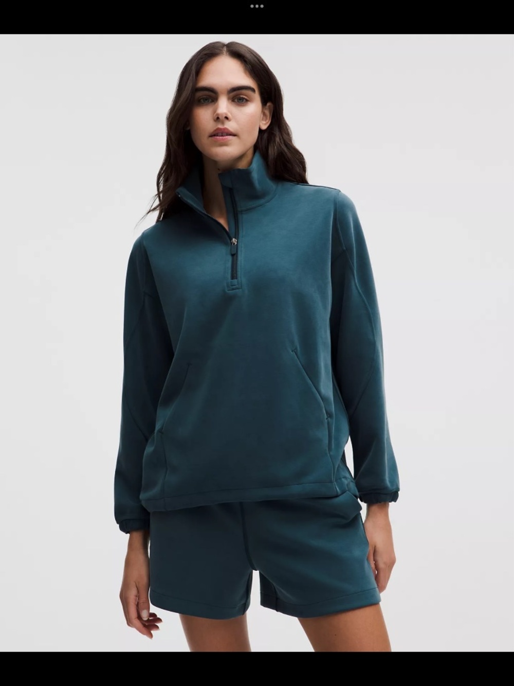 Softstreme Half-Zip Long oversized sweatshirt pullover Indochine Blue color